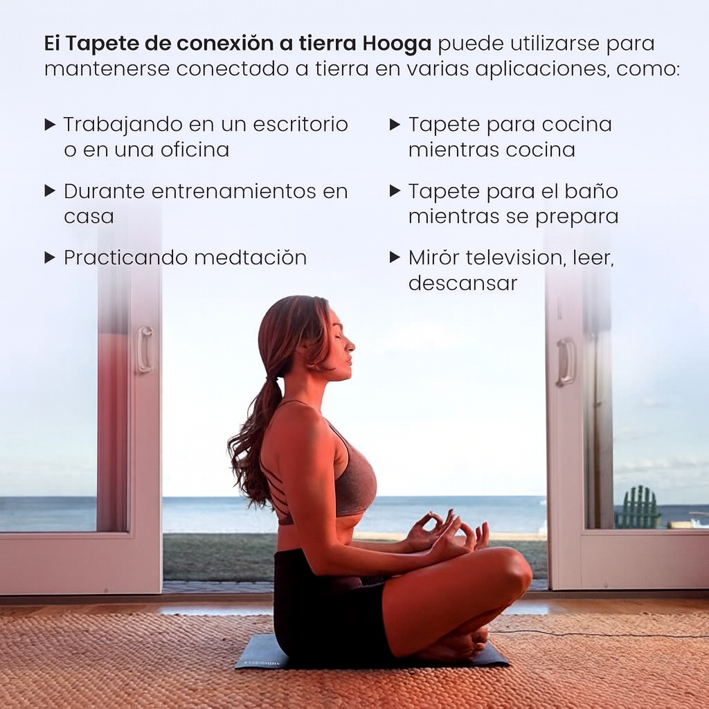 Esterilla de conexión a tierra colocada junto a la cama