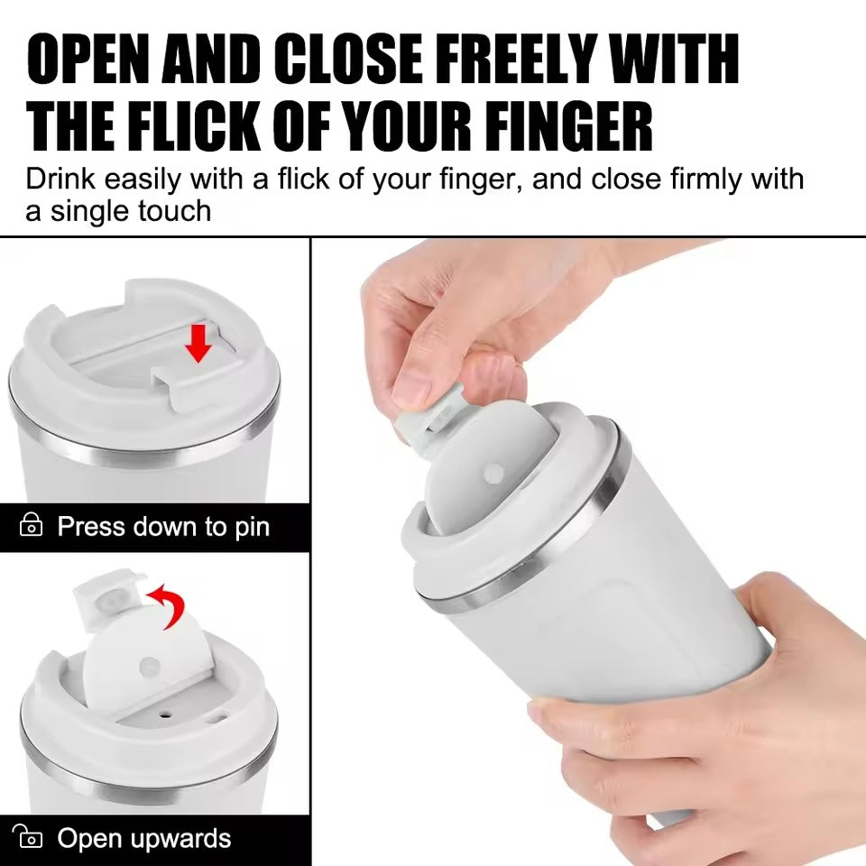 ThermoRide Mug 380 & 510ml | Double Steel, 10h Heat