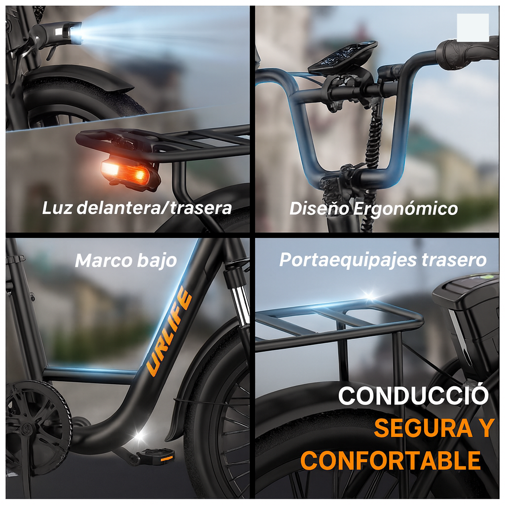 URLIFE E20 1000w | Suspensión frente, Confort en Terrenos Difíciles